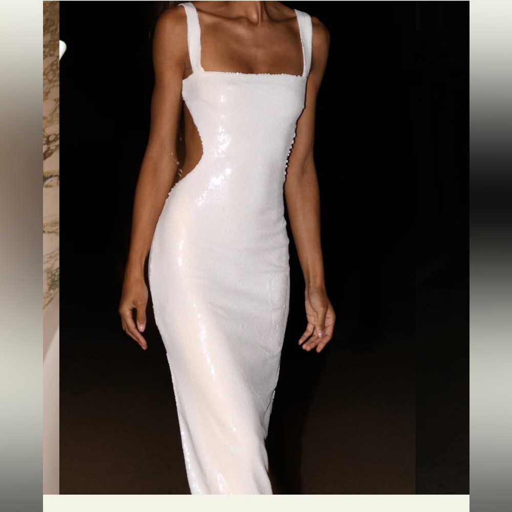 Meshki sequin white dress, size Medium - Picture 2 of 10